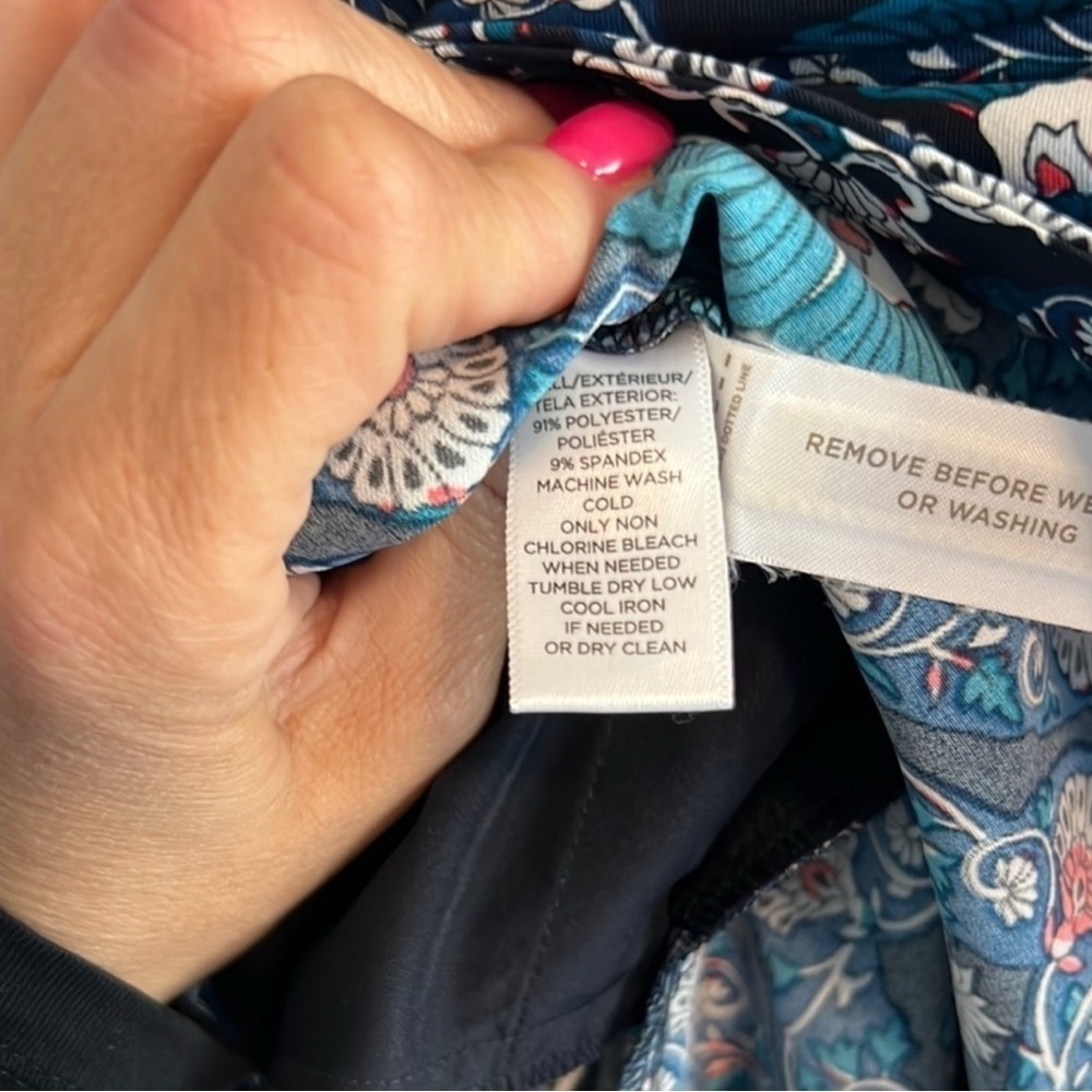 LOFT Navy Floral Pencil Skirt​ - Small - Picture 8 of 9